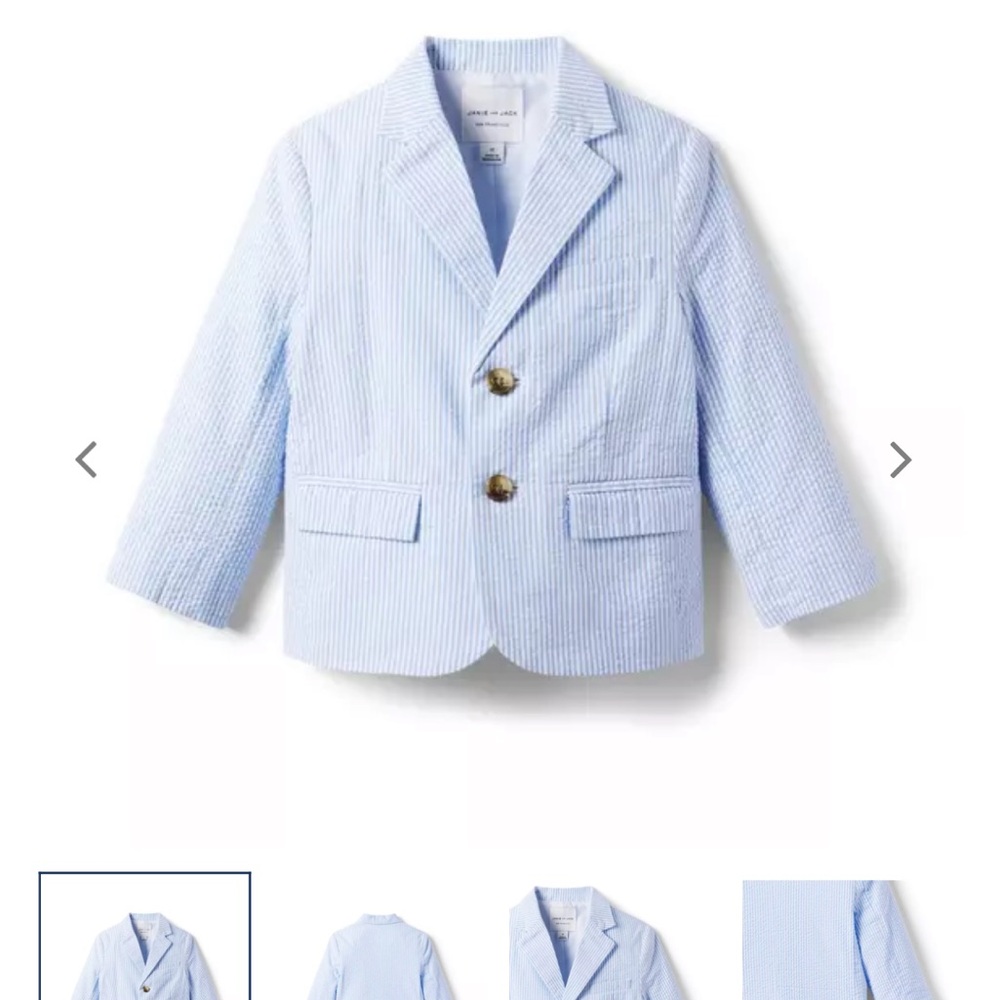 Janie and Jack Striped Seersucker Blazer